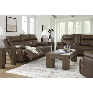 Ashley Furniture VonRyan Leather/PVC Power Reclining Living Room Set, Tobacco
