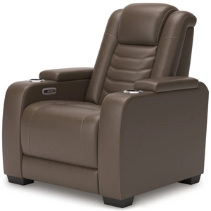 Ashley Furniture High Impact Leather/PVC Power Recliner w/Adjustable Headrest, Tobacco