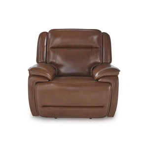 Ashley Furniture Healy Pier Leather/PVC Power Recliner w/Adjustable Headrest, Chocolate