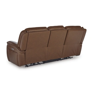 Ashley Furniture Healy Pier Leather/PVC Power Reclining Sofa w/Adjustable Headrests, Chocolate