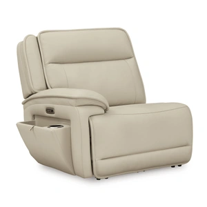 Ashley Furniture Double Deal 5-Piece L-Shaped Leather Power Reclining Sectional w/Console, Almond