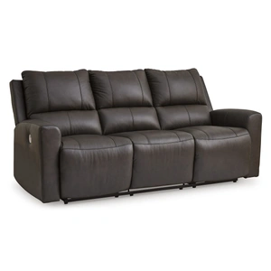 Ashley Furniture Boxmere Leather/PVC Power Reclining Sofa, Storm