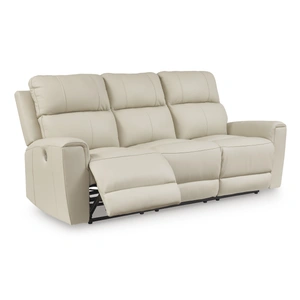 Ashley Furniture Dahlmoore Leather/PVC Power Reclining Sofa, Almond