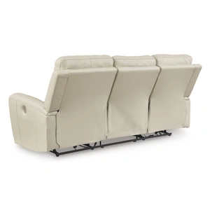 Ashley Furniture Dahlmoore Leather/PVC Power Reclining Sofa, Almond