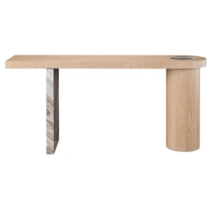 Universal Furniture Croydon Wood/Stone Console Table, White Oak