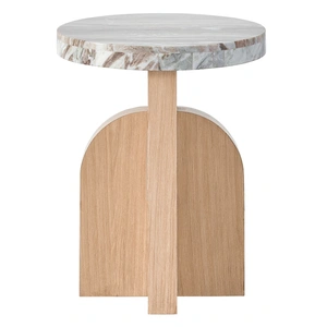 Universal Furniture Reverine Stone/Wood Accent End Table, White Oak