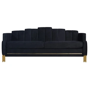 New Classic Furniture SM Empire Velvet Living Room Set w/Light, Black