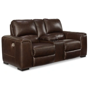 Ashley Furniture Alessandro Leather Power Reclining Loveseat w/Console