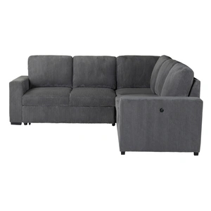 Global Furniture USA U2660 Fabric L-Shape Sectional Sofa in Grey