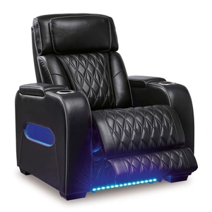 Ashley Furniture Boyington Leather Power Reclining Chair w/Ambient Blue LED Lighting
