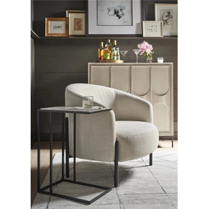 Universal Furniture Boer Stone/Metal End Table, Rolling Fog
