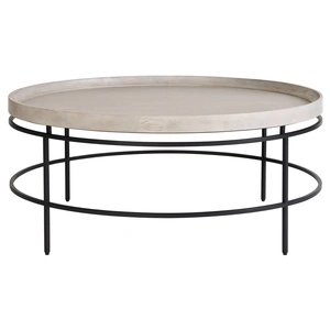 Universal Furniture Coalesce Wood/Metal Round Coffee Table, Rolling Fog
