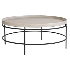 Universal Furniture Coalesce Wood/Metal Round Coffee Table, Rolling Fog