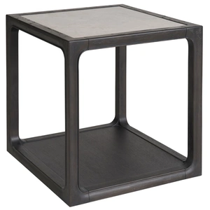 Universal Furniture Halen Stone/Wood Square End Table, Grey