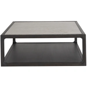 Universal Furniture Halen Stone/Wood Sqaure Coffee Table, Ravenwood