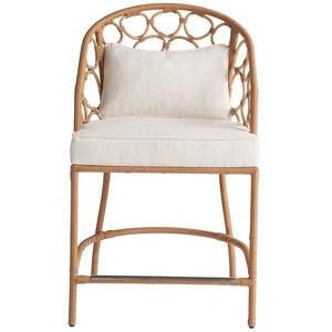 Universal Furniture Pebble Fabric/Rattan Counter Stool, Nomad Snow