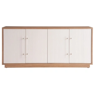 Universal Furniture Camden Wood TV Entertainment Credenza Stand w/4 Doors, Sand Dune/White Sand