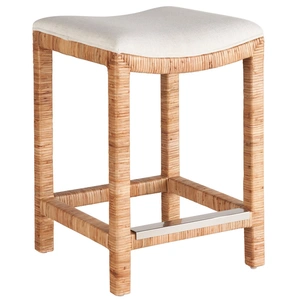 Universal Furniture Sandbar Fabric/Rattan Stool, Nomad Snow