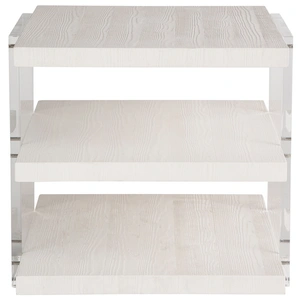 Universal Furniture St. Kitts Wood/Acrylic Square End Table, White Sand