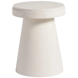 Universal Furniture Madeira Stone/Wood Round Accent Table, White