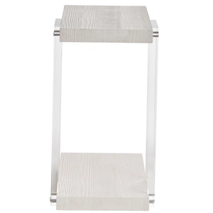 Universal Furniture St. Kitts Wood/Acrylic Accent Table, White Sand