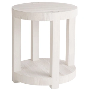 Universal Furniture Hermosa Wood Round End Table, White Sand