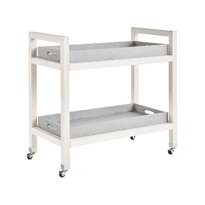 Universal Furniture Jupiter Wood Bar Cart, White Sand