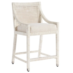 Universal Furniture Longboat Fabric/Rattan Counter Chair, Nomad Snow