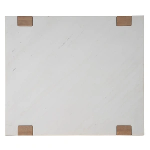 Universal Furniture Ellis Quartz/Wood End Table, Honed White/Natural Oak