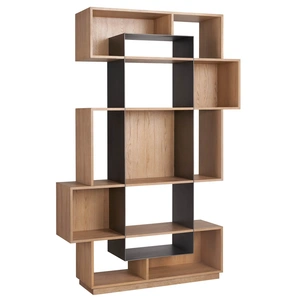 Universal Furniture Jaxon Etagere Wood/Metal Shelf, Natural/Aged Satin Pewter