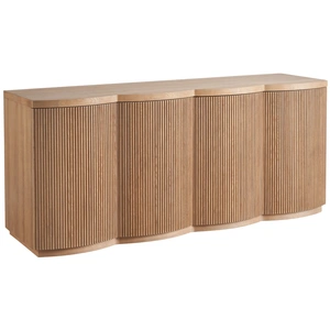 Universal Furniture Lumi Wood TV Entertainment Credenza Stand w/4 Doors, Brown