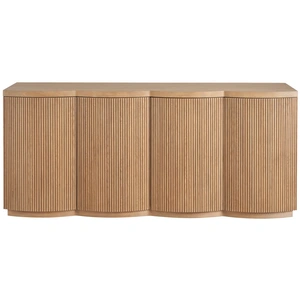 Universal Furniture Lumi Wood TV Entertainment Credenza Stand w/4 Doors, Brown