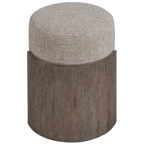 Universal Furniture Evo Fabric/Wood Stool, Merrimac Dune/Washed Charcoal