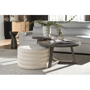 Universal Furniture Muse Wood Round Coffee Table, Washed Charcoal