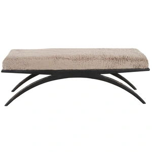 Universal Furniture Nola Fabric/Metal Bench, Yakety Yak Granite/Bronze