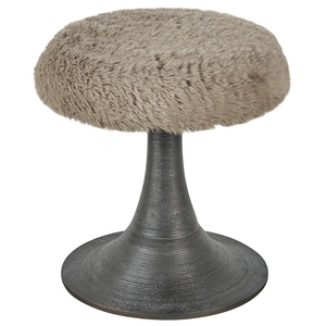 Universal Furniture Kira Fabric/Aluminum Stool, Yakety Yak Granite/Bronze
