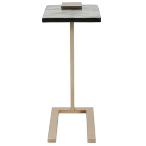 Universal Furniture Axis Glass/Metal Martini Table, Smoked Glass