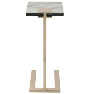 Universal Furniture Axis Glass/Metal Martini Table, Smoked Glass