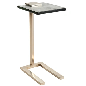 Universal Furniture Axis Glass/Metal Martini Table, Smoked Glass
