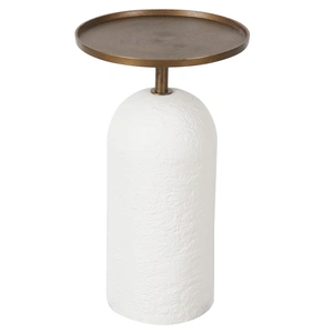 Universal Furniture Sienna Aluminum/Plaster Martini Table, White
