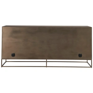 Universal Furniture Fusion Metal TV Entertainment Credenza Stand w/4 Doors, Aged Brass