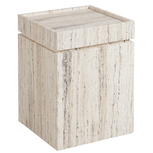 Universal Furniture Daxton Stone Square Accent Table, White Travertine