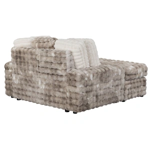 Global Furniture USA U8292 2-Piece Velvet Fabric Lounger Sofa w/USB, Light Grey