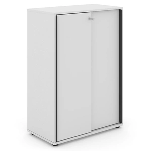 NARBUTAS Uni Slide Office Lockable Cabinet w/Sliding Doors & 6 Shelves