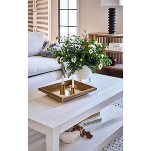 Universal Furniture Hermosa Wood Rectangular Coffee Table, White Sand