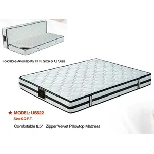 Pantek Furniture US622 8.5-inch Firm Inner Spring Mattress with Zipper Velvet Pillow Top