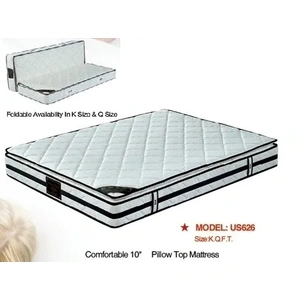 Pantek Furniture US626 10-inch Cushion Firm Inner Spring Mattress with Velvet Pillow Top