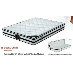 Pantek Furniture US628 10-inch Plush Pocket Spring Mattress with Euro Top