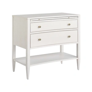 Universal Furniture Chelsea Wood Nightstand w/2 Drawers, Alabaster