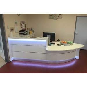 MDD Office Furniture Valde 112-inch Curved Reception Desk w/Counter Top
